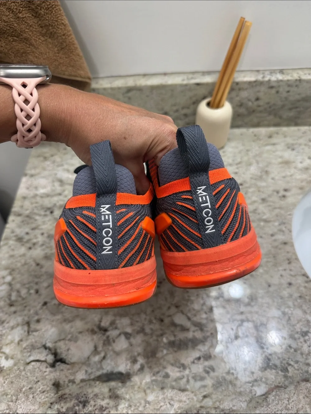 Nike Men’s metcon Black & Orange Athletic Training Shoes